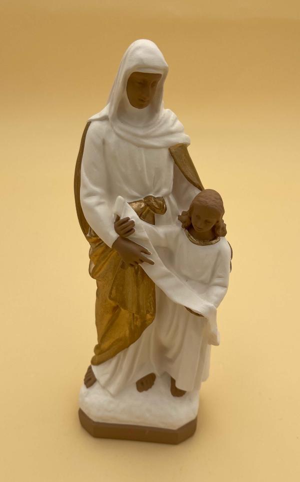 STATUE SAINTE ANNE PIERRELINE TON BLANC ET OR