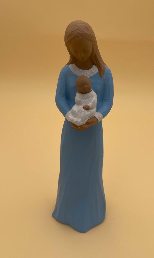 STATUE NOTRE DAME DE LA CONFIANCE ENFANT ONILLON BLEU PIERRELINE
