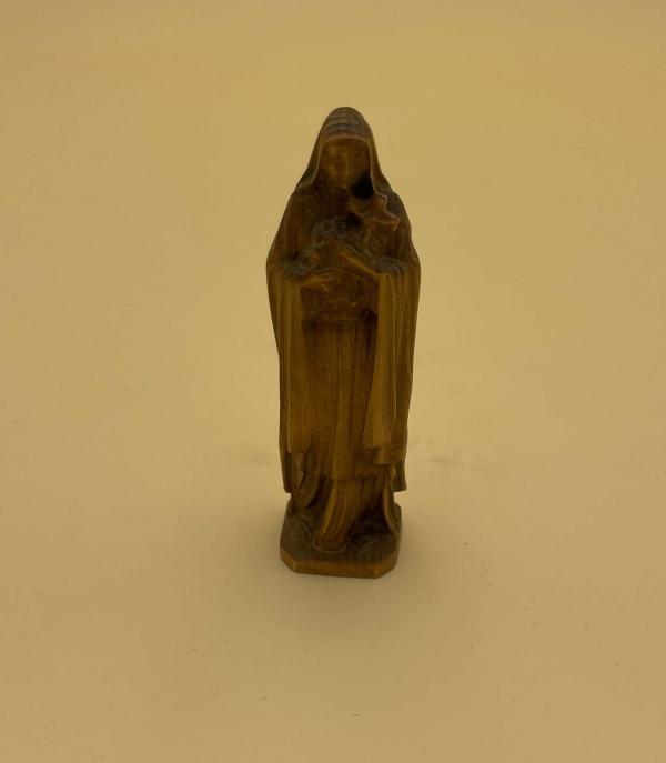 STATUE SAINTE THERESE DE L'ENFANT JESUS HÊTRE TEINTÉ